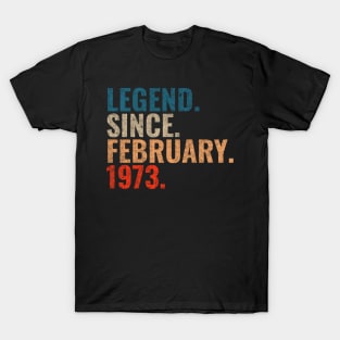 Legend since February 1973 Retro 1973 birthday shirt T-Shirt